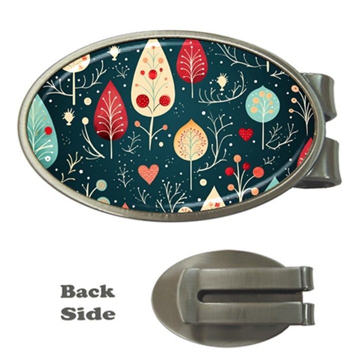 Christmas Tree Pattern Money Clips (Oval) 