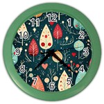 Christmas Tree Pattern Color Wall Clock Front