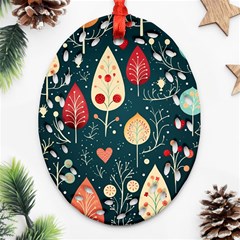 Christmas Tree Pattern Oval Filigree Ornament (two Sides) by pakminggu