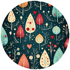 Christmas Tree Pattern Wooden Puzzle Round by pakminggu