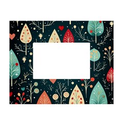 Christmas Tree Pattern White Tabletop Photo Frame 4 x6  by pakminggu