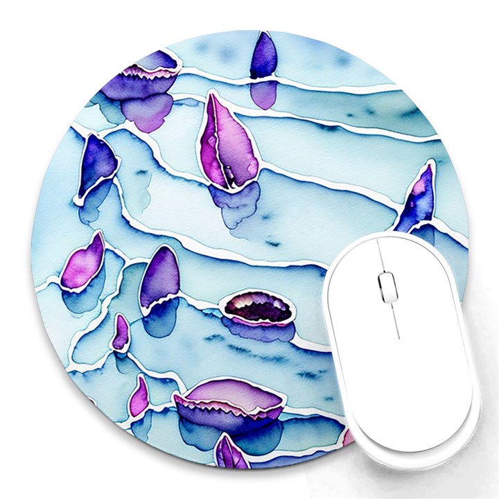 Water Tide Gemstone Round Mousepad