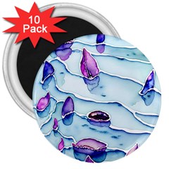 Water Tide Gemstone 3  Magnets (10 Pack)  by pakminggu