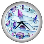 Water Tide Gemstone Wall Clock (Silver) Front