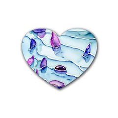 Water Tide Gemstone Rubber Heart Coaster (4 Pack) by pakminggu