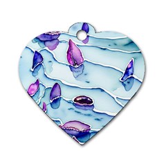 Water Tide Gemstone Dog Tag Heart (two Sides) by pakminggu