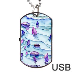 Water Tide Gemstone Dog Tag Usb Flash (one Side) by pakminggu