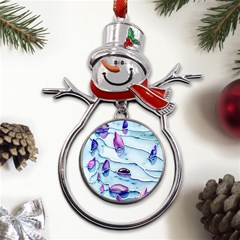 Water Tide Gemstone Metal Snowman Ornament by pakminggu