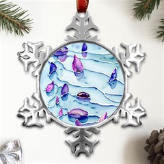 Water Tide Gemstone Metal Small Snowflake Ornament by pakminggu