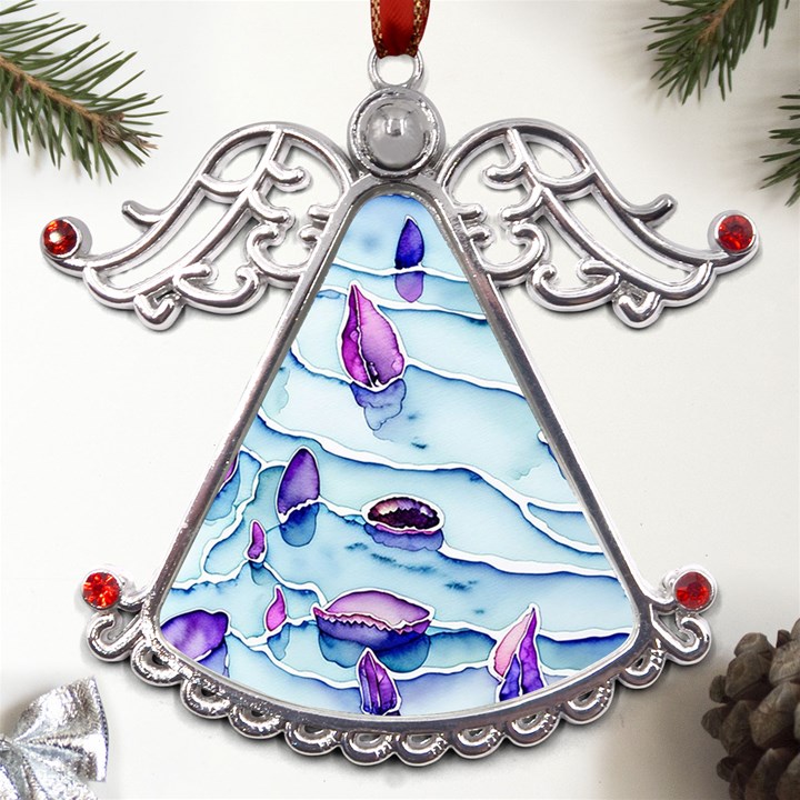 Water Tide Gemstone Metal Angel with Crystal Ornament