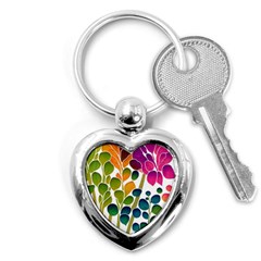 Plants Leaves Colorful Key Chain (heart) by pakminggu