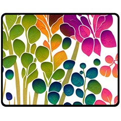 Plants Leaves Colorful Fleece Blanket (medium) by pakminggu