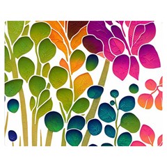 Plants Leaves Colorful Premium Plush Fleece Blanket (medium) by pakminggu