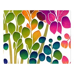 Plants Leaves Colorful Premium Plush Fleece Blanket (large) by pakminggu