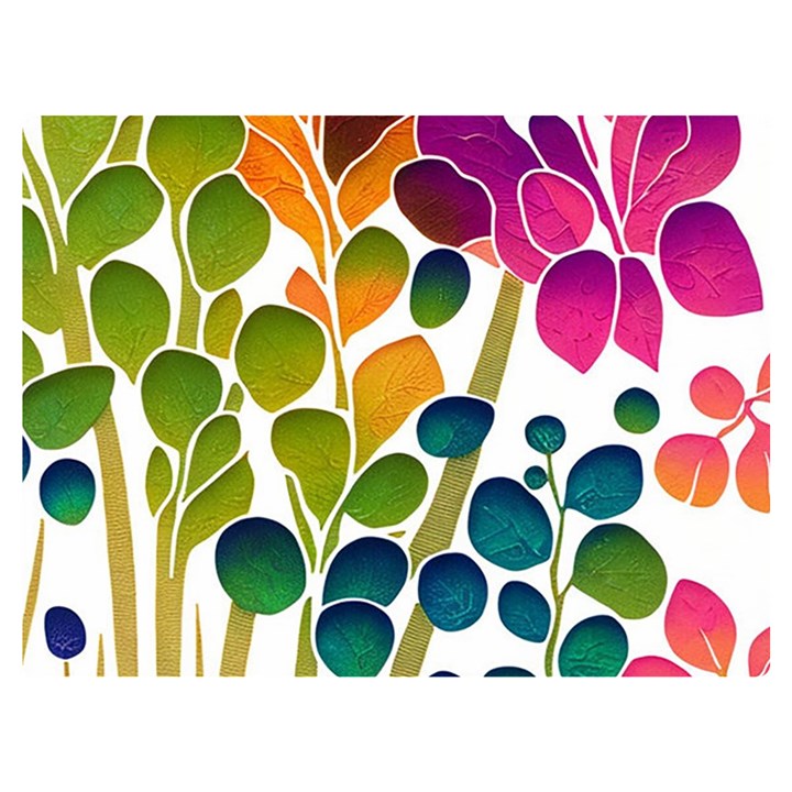 Plants Leaves Colorful Premium Plush Fleece Blanket (Extra Small)