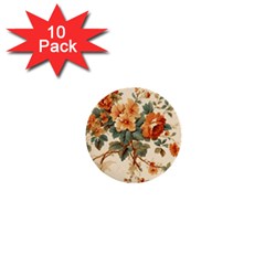 Flowers Leaves Swirl Plant 1  Mini Buttons (10 pack) 