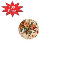 Flowers Leaves Swirl Plant 1  Mini Buttons (100 pack) 