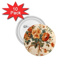 Flowers Leaves Swirl Plant 1.75  Buttons (10 pack)