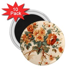 Flowers Leaves Swirl Plant 2.25  Magnets (10 pack) 