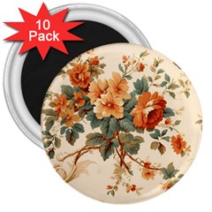 Flowers Leaves Swirl Plant 3  Magnets (10 pack) 