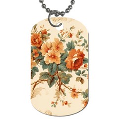 Flowers Leaves Swirl Plant Dog Tag (One Side)