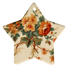 Flowers Leaves Swirl Plant Star Ornament (Two Sides)