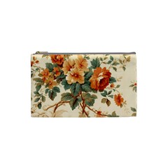 Flowers Leaves Swirl Plant Cosmetic Bag (Small)