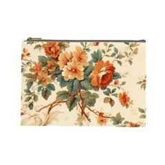 Flowers Leaves Swirl Plant Cosmetic Bag (Large)