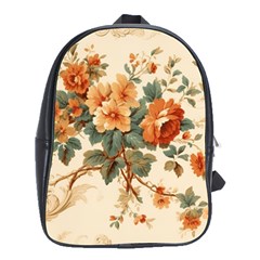 Flowers Leaves Swirl Plant School Bag (Large)