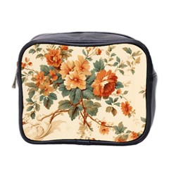 Flowers Leaves Swirl Plant Mini Toiletries Bag (Two Sides)