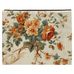 Flowers Leaves Swirl Plant Cosmetic Bag (XXXL)