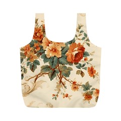 Flowers Leaves Swirl Plant Full Print Recycle Bag (M)