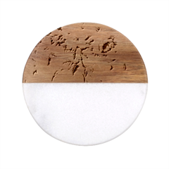 Flowers Leaves Swirl Plant Classic Marble Wood Coaster (Round) 