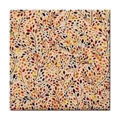 Autumn Leaves Pattern Tile Coaster by pakminggu