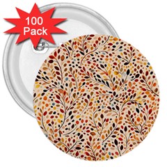 Autumn Leaves Pattern 3  Buttons (100 Pack)  by pakminggu