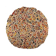 Autumn Leaves Pattern Standard 15  Premium Round Cushions by pakminggu