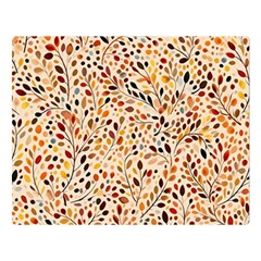 Autumn Leaves Pattern Premium Plush Fleece Blanket (large) by pakminggu