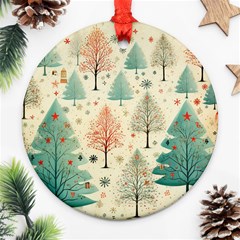 Christmas Tree Round Ornament (two Sides) by pakminggu