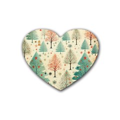 Christmas Tree Rubber Coaster (heart) by pakminggu