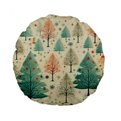 Christmas Tree Standard 15  Premium Flano Round Cushions by pakminggu