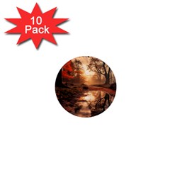 Trees Sunset Mist 1  Mini Magnet (10 Pack)  by pakminggu