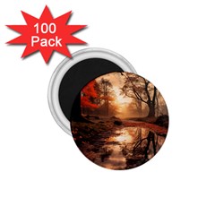 Trees Sunset Mist 1 75  Magnets (100 Pack)  by pakminggu