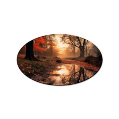 Trees Sunset Mist Sticker Oval (10 Pack) by pakminggu