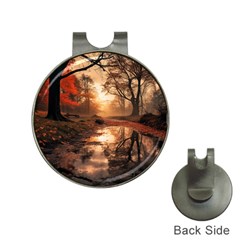 Trees Sunset Mist Hat Clips With Golf Markers by pakminggu