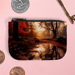 Trees Sunset Mist Mini Coin Purse by pakminggu