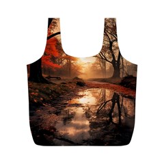 Trees Sunset Mist Full Print Recycle Bag (m) by pakminggu