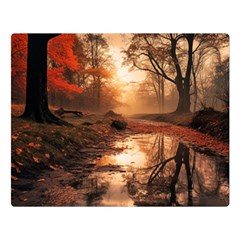 Trees Sunset Mist Two Sides Premium Plush Fleece Blanket (large) by pakminggu