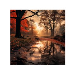 Trees Sunset Mist Square Satin Scarf (30  X 30 ) by pakminggu