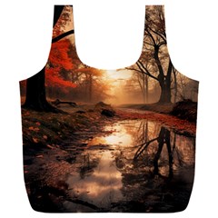 Trees Sunset Mist Full Print Recycle Bag (xxxl) by pakminggu