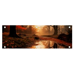 Trees Sunset Mist Banner And Sign 6  X 2  by pakminggu